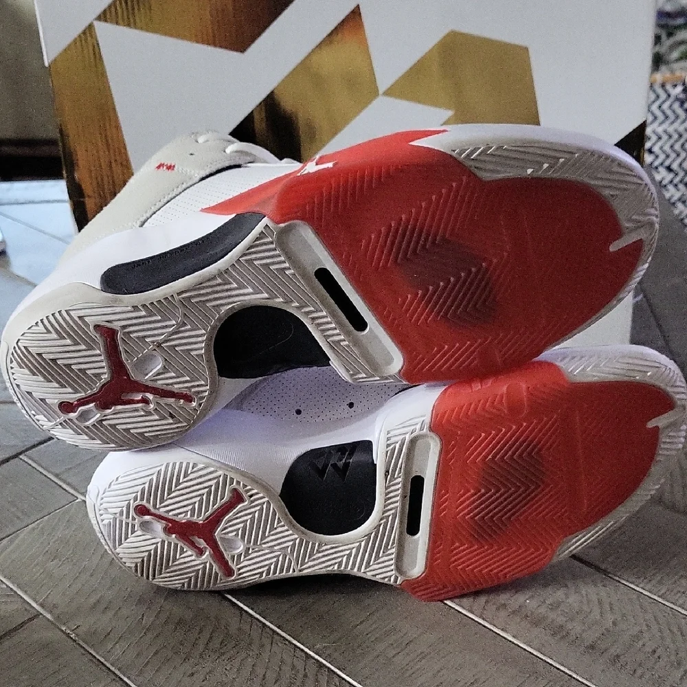Jordan One Take 5 White Athletic Sneakers Black Red With Box